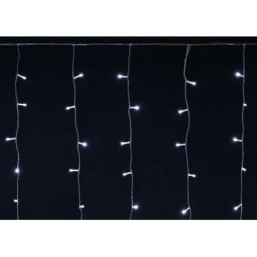 LIGHTING Гирлянда бахрома 4,5х0,7м 200 светодиодов белый свет IP44 прозрачный шнур 3м 230В мерцание транзит IEK