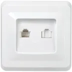                  РK/T12-ВБ Роз. 2-ая комп. и телеф. RJ11/RJ45 ВЕГА белый
               