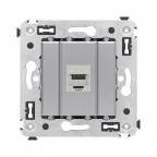                  Avanti Компьютерная розетка RJ-45 без шторки в стену, кат.6А одинарная экранированная, Закаленная сталь
               
