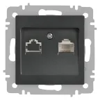                  Розетка Intro Accent 6-303-07 информационная RJ45, IP20, СУ, графит
               