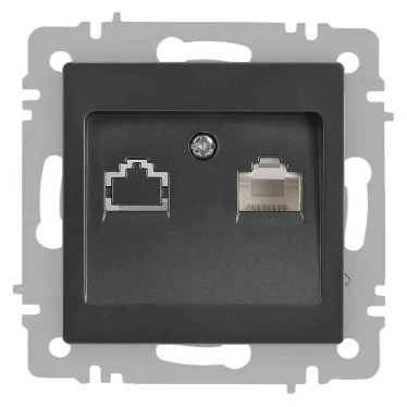 Розетка Intro Accent 6-303-07 информационная RJ45, IP20, СУ, графит
