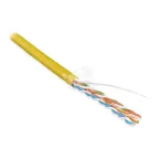 Витая пара U/UTP кат 5e 4 пары AWG24 solid IN LSZH нг(А)-HF желтый 100м