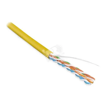 Витая пара U/UTP кат 5e 4 пары AWG24 solid IN LSZH нг(А)-HF желтый 100м