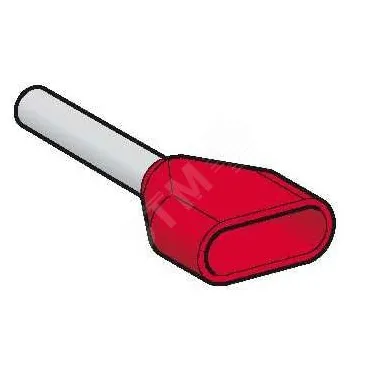 Наконечник двухжильный средний 1мм.кв красный