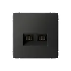                  ARTGALLERY РОЗЕТКА двойная компьютерная RJ45+RJ45, кат.6А, механизм, БАЗАЛЬТ
               