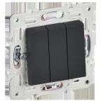 SKANDY Выключатель 3-клавишный 10А SK-V11G графит IEK