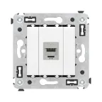 Avanti Компьютерная розетка RJ-45 без шторки в стену, кат.5e одинарная экранированная, Белое облако