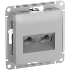                  ATLASDESIGN РОЗЕТКА двойная компьютерная RJ45+RJ45, кат.6А, механизм, АЛЮМИНИЙ
               