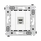 Avanti Компьютерная розетка RJ-45 без шторки в стену, кат.6А одинарная экранированная, Белое облако