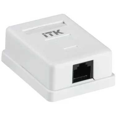 Розетка информационная настенная RJ45 кат. 6 UTP 1-порт