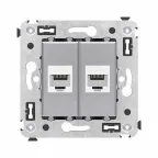 Avanti Компьютерная розетка RJ-45 без шторки в стену, кат.6 двойная, Закаленная сталь