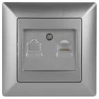                  Розетка информационная RJ45, СУ, Solo, алюминий, 4-303-03
               