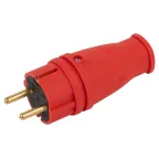                  Вилка VX10-R-IP44 каучуковая c заземлением 16А IP44 прямая красная
               