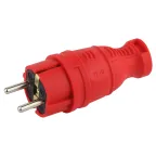                  Вилка каучуковая з/з прямая 16A IP44 красная V8-RED-IP44
               