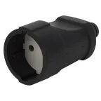Розетка кабельная б/з прямая ПВХ 10A черная Rx3-B (20/240/1920)