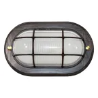Светильник НПП-03-60-022 IP65 Самарканд 1402 Овал малый матовый / корпус с решеткой дер. венге индивидуальная упаковка