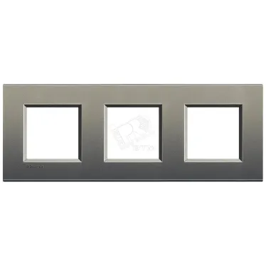 LivingLight Рамка прямоугольная 3 поста Серый шелк
