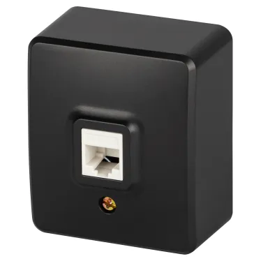 Розетка Эксперт 11-3203-05 информационная RJ45, IP20, ОУ, антрацит