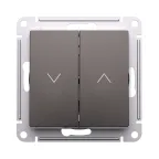                  ATLASDESIGN 2-клавишный ВЫКЛЮЧАТЕЛЬ ЖАЛЮЗИ, 10А, мех., МОККО
               