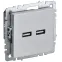 BRITE Розетка USB A+A 3.1А РЮ10-1-БрА алюминий