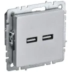                 BRITE Розетка USB A+A 3.1А РЮ10-1-БрА алюминий
               