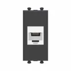                  Avanti Телефонная розетка RJ-12 без шторки модульная, Черный матовый, 1 модуль
               