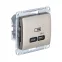 GLOSSA USB РОЗЕТКА тип-C 65W высокоскор.заряд. QC, PD, механизм, ТИТАН