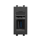                  Avanti USB 3.0 розетка модульная, тип А-А, , Черный матовый, 1 модуль
               