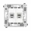 Avanti Компьютерная розетка RJ-45 без шторки в стену, кат.6А двойная экранированная, Белое облако