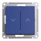                  ATLASDESIGN 2-клавишный ВЫКЛЮЧАТЕЛЬ ЖАЛЮЗИ, 10А, мех., АКВАМАРИН
               