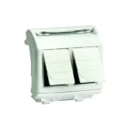                 Розетка компьютерная RJ45 категория 5е (2 разъема PcNET) бежевая 2 модуля
               