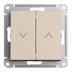                  ATLASDESIGN 2-клавишный ВЫКЛЮЧАТЕЛЬ ЖАЛЮЗИ, 10А, мех., ПЕСОЧНЫЙ
               