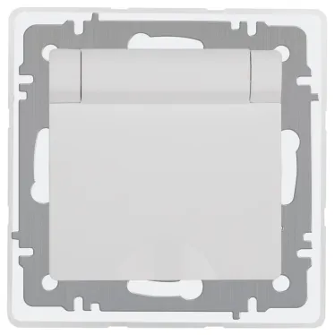 Розетка Intro Accent 6-209-01 , 2P+E Schuko с крышкой штор., 16А-250В, IP44, СУ, AL/CU, белый