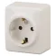 Розетка 2P+E Schuko со шторками, 16A-250В, ОУ, Эра Эксперт, сл.кость, 11-2204-02