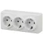 Розетка 3х2P+E Schuko со шторками, 16A-250В, ОУ, Эра Эксперт, белый, 11-2209-01