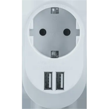 Адаптер NAD-USB01-1E-C-WH с/з 1 гн. USB3.4A