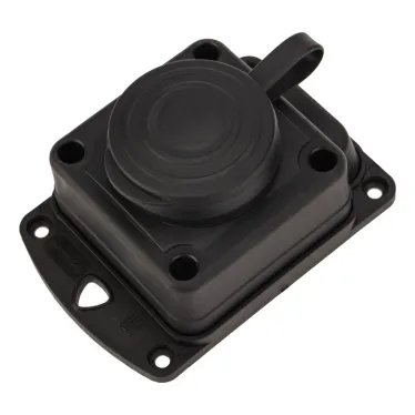 Розетка штепсельная влагозащищенная стационарная ОУ, 2P+PE 230V,16 А, IP44 каучук, REXANT