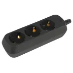                  Колодка 3 розетки с зазeмлением черная KX-3e-B
               