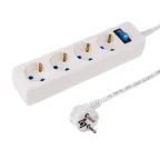Фильтр сетевой PROconnect STANDARD 4 гнезда, 3 м, 3х0.75 мм, с/з, белый