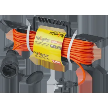 Удлинитель силовой NPE-F-20-X-2x0.75 на рамке б/з 20м ПВС 2х0,75 1300 Вт IP44
