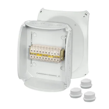 Коробка клеммная 5-полюсная 6-16 кв.мм Al/Cu 255х205х112 PC IP66 серая