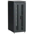 Шкаф напольный сетевой 19' LINEA N 28U 600х800мм передняя распашная перфорированная дверь задняя перфорированная черный