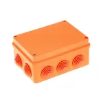 Коробка распределительная 150?110?70 10 муфт д32, крышка на винтах, IP55, открытой проводки, негорючая, ПВ-0, оранжевый