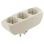                  Тройник 3гн, c заземл, со шторками (сл. кость) (10/60/960) SP-3e-I
               