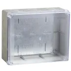                  Коробка КМ41346 распаячная для открытой проводки 240х195х90мм IP55 (RAL7035 монтажная плата кабельные вводы 5 шт)
               