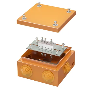 Коробка стальная FS с кабельными вводами и клеммниками IP55 150х150х80мм 5р 450V 10A 6мм.кв.