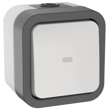 Переключатель одноклавишный с индикацией TORS 10А IP55 белый