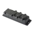                  Роз. трехмест. с защит. крышками каучуковая 230В 2P+PE 16A IP44 DIY
               