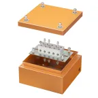 Коробка стальная FS с гладкими стенками и клеммниками IP66 150х150х80мм 5р 450V 30A 16мм.кв