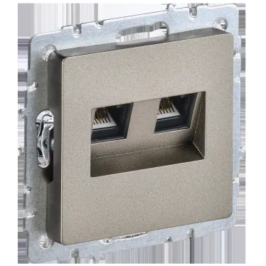 BRITE Розетка двойная RJ11+RJ45 кат.5E РК/Т12-БрШ шампань